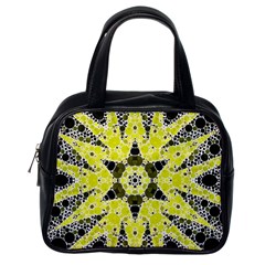 Bright Yellow Black  Classic Handbag (one Side) by OCDesignss