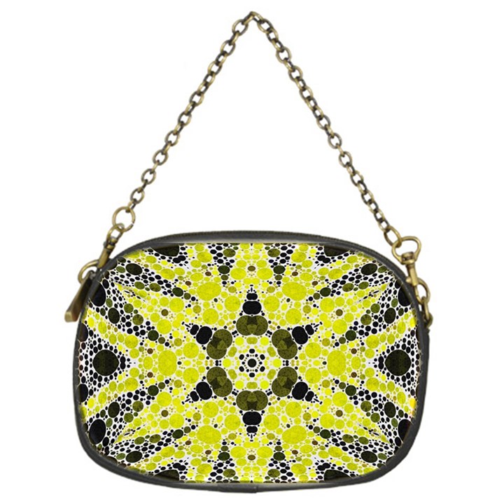 Bright Yellow Black  Chain Purse (One Side)