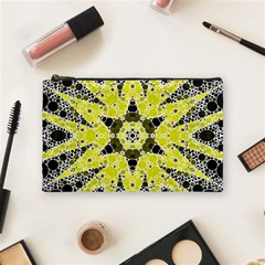 Bright Yellow Black  Cosmetic Bag (medium) by OCDesignss