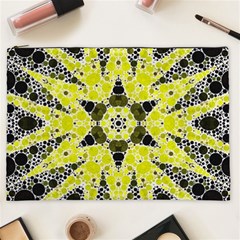 Bright Yellow Black  Cosmetic Bag (xxl) by OCDesignss