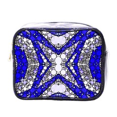 Flashy Bling Blue Silver  Mini Travel Toiletry Bag (one Side) by OCDesignss