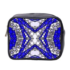 Flashy Bling Blue Silver  Mini Travel Toiletry Bag (two Sides) by OCDesignss