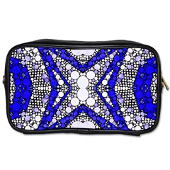 Flashy Bling Blue Silver  Travel Toiletry Bag (one Side) by OCDesignss