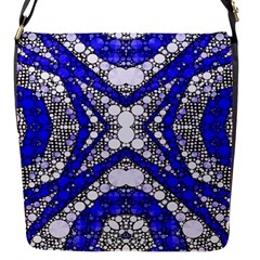 Flashy Bling Blue Silver  Flap Closure Messenger Bag (small) by OCDesignss