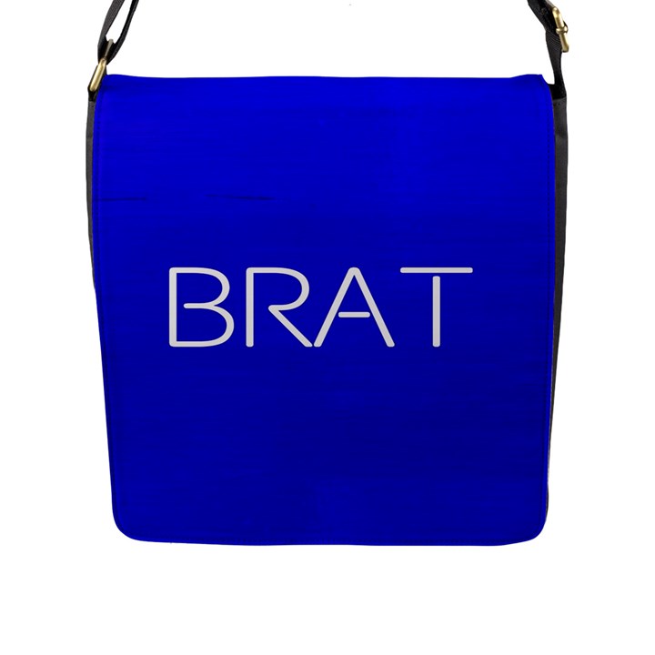 Brat Blue Flap Closure Messenger Bag (Large)