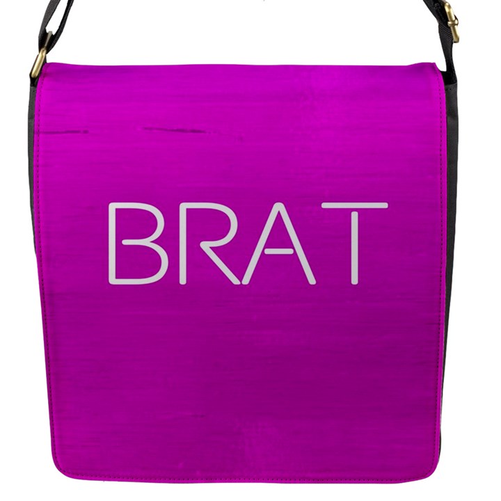 Brat Pink Flap Closure Messenger Bag (Small)