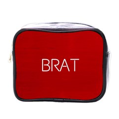 Brat Red Mini Travel Toiletry Bag (one Side) by OCDesignss