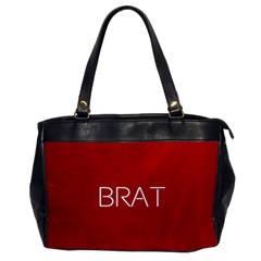 Brat Red Oversize Office Handbag (one Side) by OCDesignss