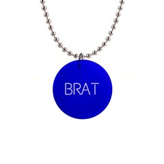 Brat Blue Button Necklace by OCDesignss