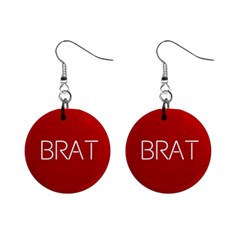 Brat Red Mini Button Earrings