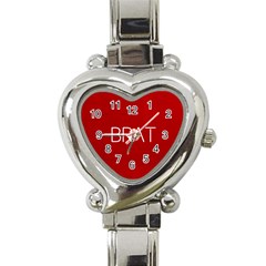 Brat Red Heart Italian Charm Watch  by OCDesignss