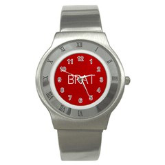 Brat Red Stainless Steel Watch (slim) by OCDesignss