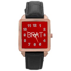 Brat Red Rose Gold Leather Watch  by OCDesignss