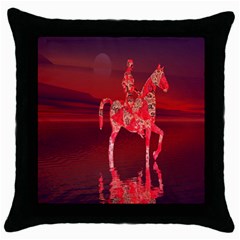 Riding At Dusk Black Throw Pillow Case by icarusismartdesigns