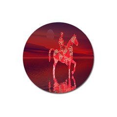 Riding At Dusk Magnet 3  (round) by icarusismartdesigns