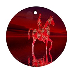 Riding At Dusk Round Ornament (two Sides) by icarusismartdesigns