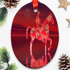 Riding At Dusk Oval Ornament (two Sides) by icarusismartdesigns