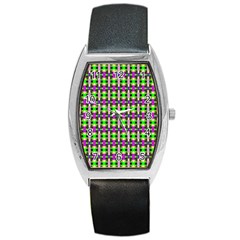 Pattern Tonneau Leather Watch by Siebenhuehner