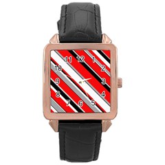 Pattern Rose Gold Leather Watch  by Siebenhuehner