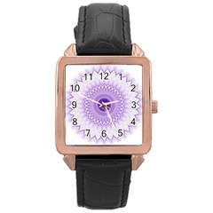 Mandala Rose Gold Leather Watch  by Siebenhuehner