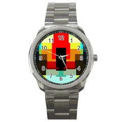 Pattern Sport Metal Watch by Siebenhuehner