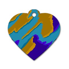 Pattern Dog Tag Heart (one Sided) 