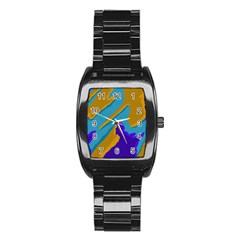 Pattern Stainless Steel Barrel Watch