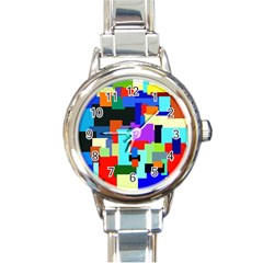 Pattern Round Italian Charm Watch by Siebenhuehner