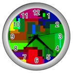 Pattern Wall Clock (Silver) Front