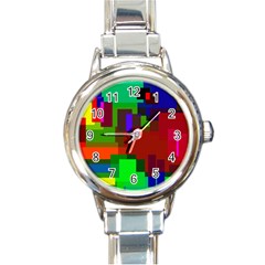 Pattern Round Italian Charm Watch by Siebenhuehner