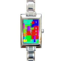 Pattern Rectangular Italian Charm Watch by Siebenhuehner