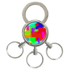 Pattern 3-Ring Key Chain