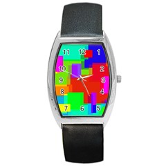 Pattern Tonneau Leather Watch