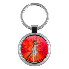 White Knight Key Chain (round) by icarusismartdesigns