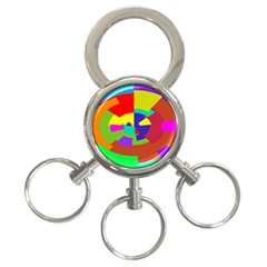 Pattern 3-Ring Key Chain