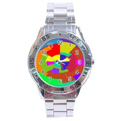 Pattern Stainless Steel Watch