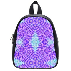 Turquoise Purple Zebra Pattern  School Bag (small) by OCDesignss