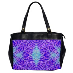 Turquoise Purple Zebra Pattern  Oversize Office Handbag (one Side) by OCDesignss