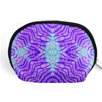 Turquoise Purple Zebra Pattern  Accessory Pouch (Medium) Front