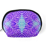 Turquoise Purple Zebra Pattern  Accessory Pouch (Medium) Back