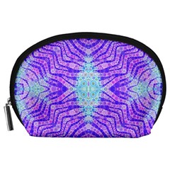 Turquoise Purple Zebra Pattern  Accessory Pouch (large)