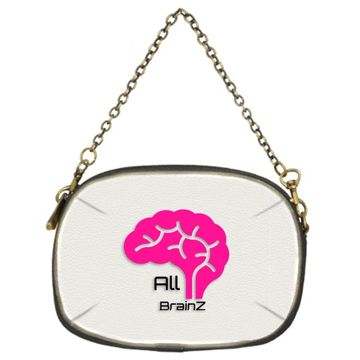 All Brains Leather  Chain Purse (One Side)