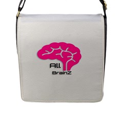 All Brains Leather  Flap Closure Messenger Bag (large) by OCDesignss