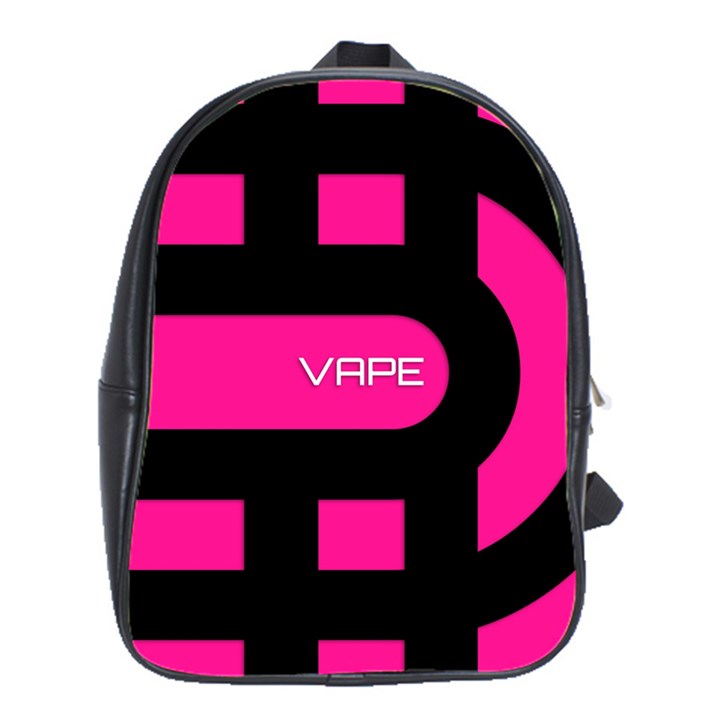 Hot Pink Black Vape  School Bag (Large)