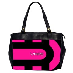 Hot Pink Black Vape  Oversize Office Handbag (two Sides) by OCDesignss