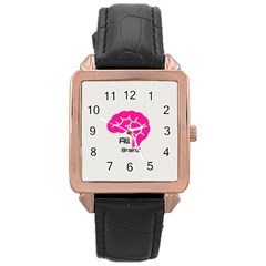 All Brains Leather  Rose Gold Leather Watch  by OCDesignss