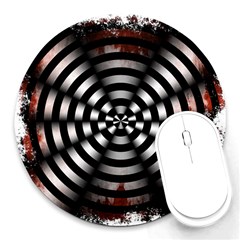 Zombie Apocalypse Warning Sign 8  Mouse Pad (round) by StuffOrSomething