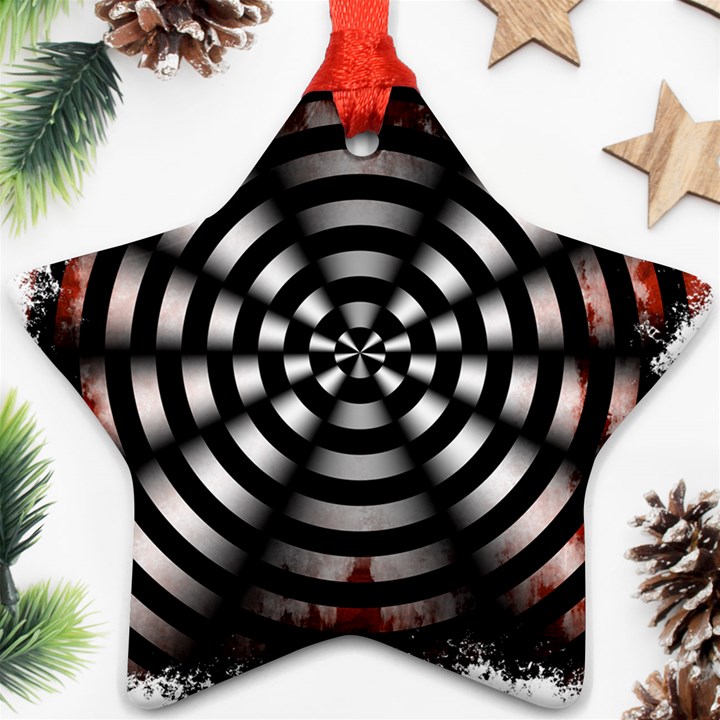 Zombie Apocalypse Warning Sign Star Ornament