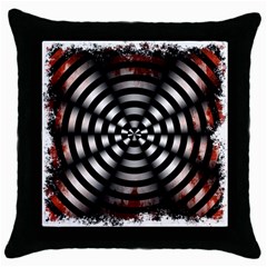 Zombie Apocalypse Warning Sign Black Throw Pillow Case by StuffOrSomething