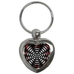 Zombie Apocalypse Warning Sign Key Chain (heart) by StuffOrSomething